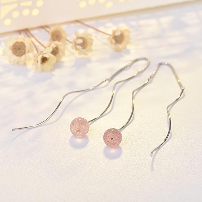 

Клубничный кристалл ушной кабель Чистые высококачественные серьги-крючки кисточки аксессуары для ушей