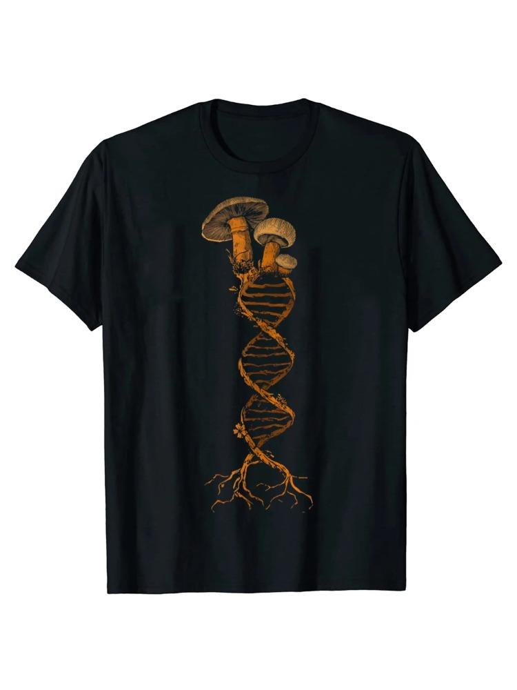 Mushroom DNA Mycology Shroom Hunter T-shirts Men Women's Fashion Casual Tshirt Streetwear T Shirt