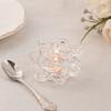 huaqianguhh Crystal Lotus Flower Tealight Candle Holders, Glass Tea Light Candlestick Decor with Deep Grooved Plate, Multifunctional Decoration