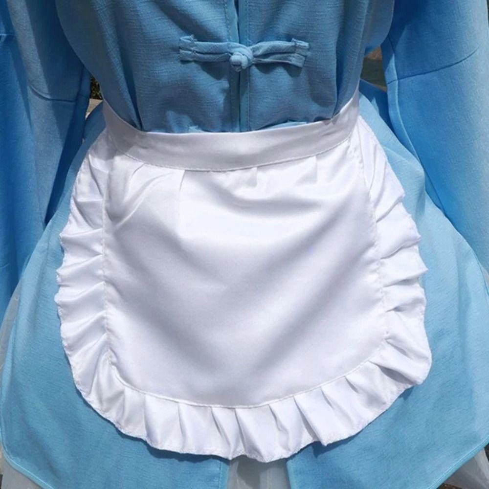 1Pcs Waitress Maid Style Waist Apron Cosplay Costume Half Apron  for Coffee Shop Restaurant