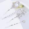 Women's Lip Hairpin Accessory 4-Piece Set (Silver) Cubic Zirconia