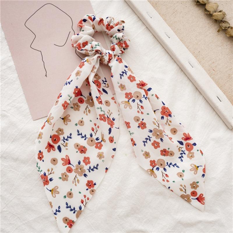 New Floral and Light and Fresh Hairband with Flowing Ribbons for Women, Versatile Ponytail Hair Accessory, Cute and Sweet Design