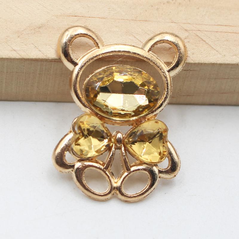 10pcs25 * 30MM Fashionable And Cute Alloy Teddy Bear DIY Accessories Hair Accessories Cartoon Phone Case Hole Shoe Accessories