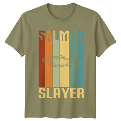Salmon Slayer Fishing Mens TShirt Sport Fisherman Gift Unisex T-Shirt