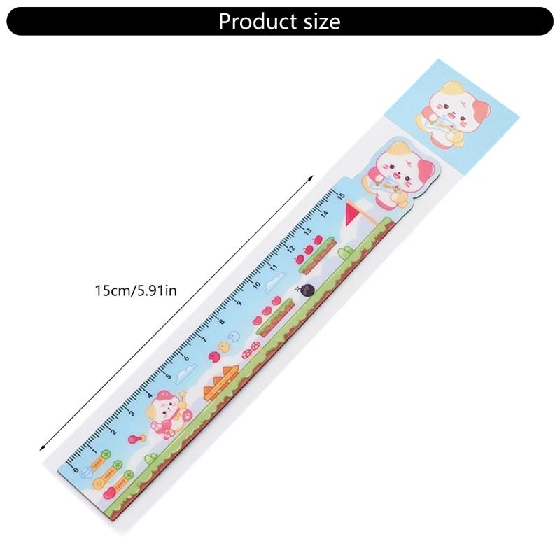 8Pcs Cartoon Magnetic Ruler Set Bendable Drawing Ruler Measuring Tool For Kid Student Art Craft Project Scrapbooking