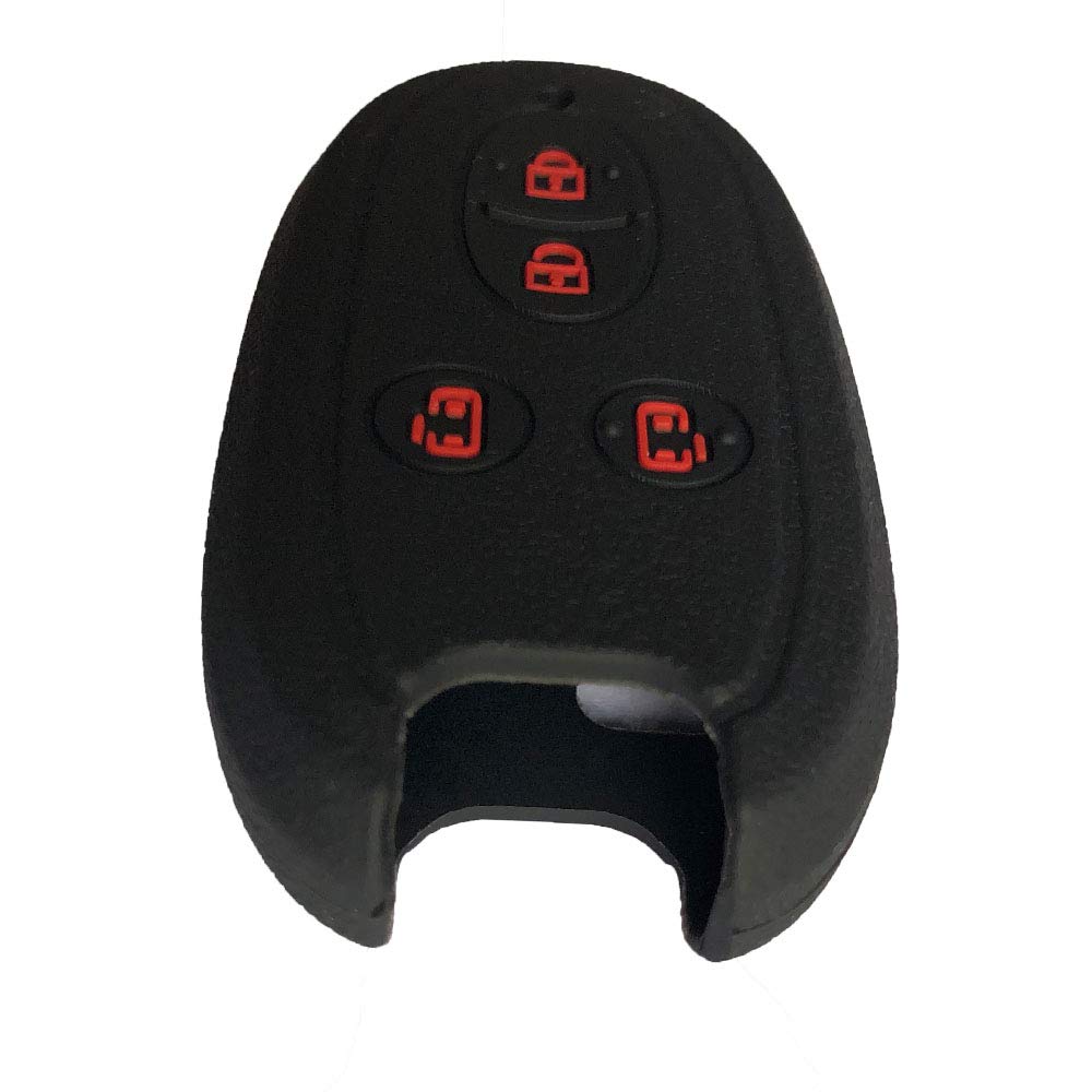 Smart Key Case for Suzuki Spacia Palette, Solio Lukes, Swift, Etc. (MY-LM4J-02), Black 2 (red Butane)