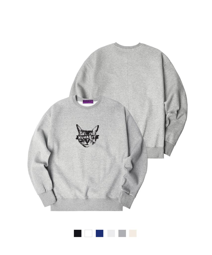 NUHABIT N/H Face Tape Oversized Fleece-Lined Sweatshirt (Som4-5Nh1314)