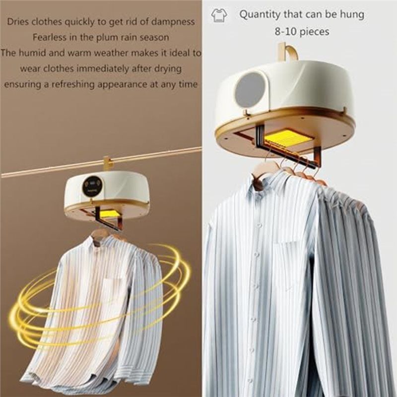 ABKR-Портативна сушарка для одягу з автоматичним складанням, бездротова машина для швидкого сушіння без рук для дому, подорожей, квартир