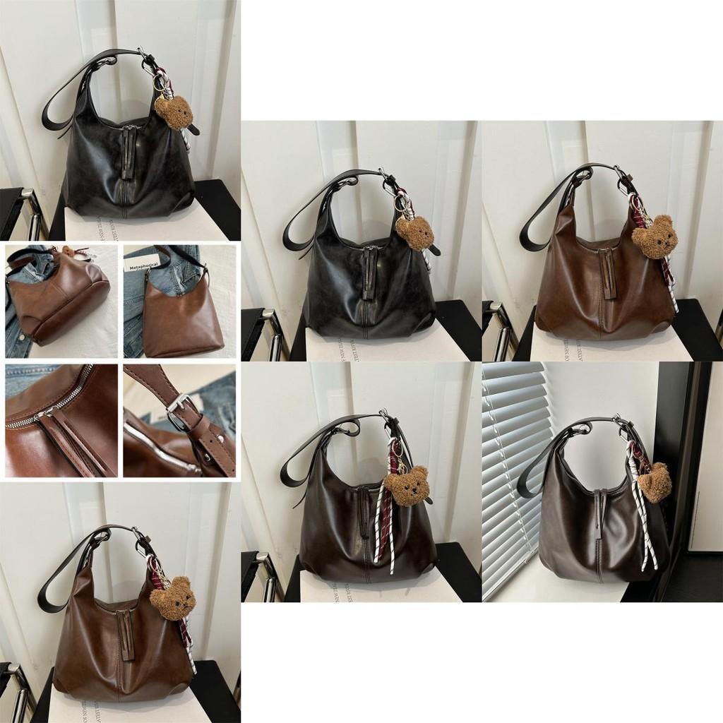 Fashionable Pu Large Capacity Vintage Melard Crossbody Tote Bag For Daily Use