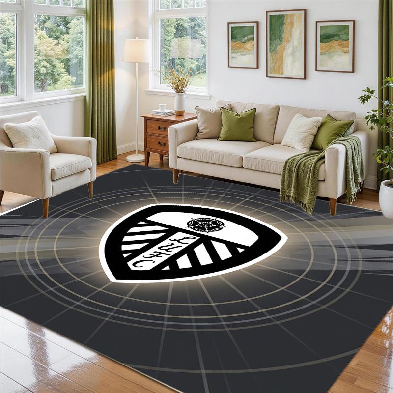 Leeds United Design Crystal Velvet Rug Soft Decorative Mat for Bedroom Entrance