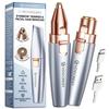 VG VOGCREST Eyebrow Facial Rechargeable Facial Hair Removal Eyebrow Shaver Painless Facial Razor with LED Light Blue Trimmer 2-in-1 & - Built-in