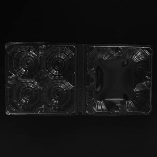 100pcs Plastic Egg Packs Bulk Clear Chicken Egg Tray Holder for Family Pasture Poultry Farm Business Market - 4 Grids