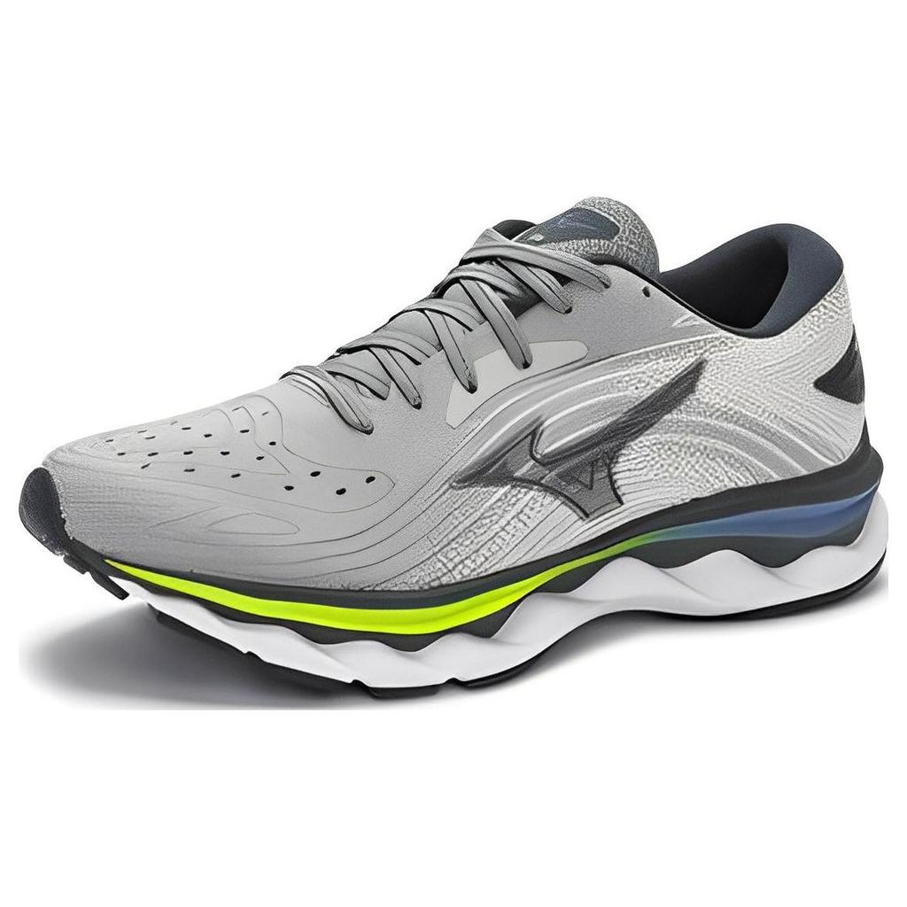 Mizuno Unisex Wave Sky 6 Running Shoes Grey/Lime J1GD221224