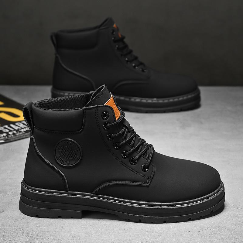 Autumn and Winter New Martin Boots Men's Versatile Casual Trend Green Martin Boots High-top Large-size Men's Shoes