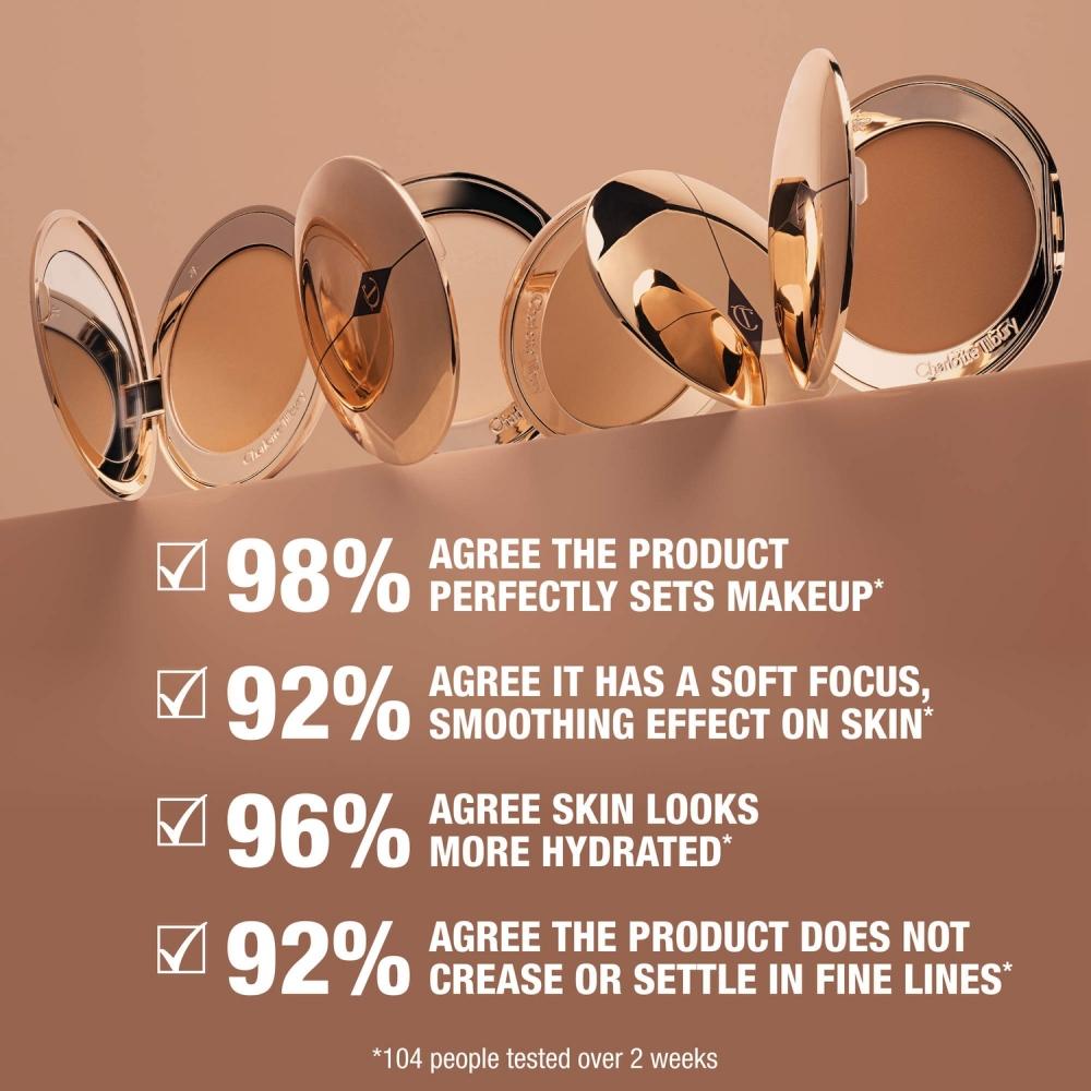 Charlotte Tilbury Airbrush Flawless Finish Nachfüllbares Puder zum Weichzeichnen und Fixieren 0,28 oz 8 g 4 Tief Tief bis Sehr Tief