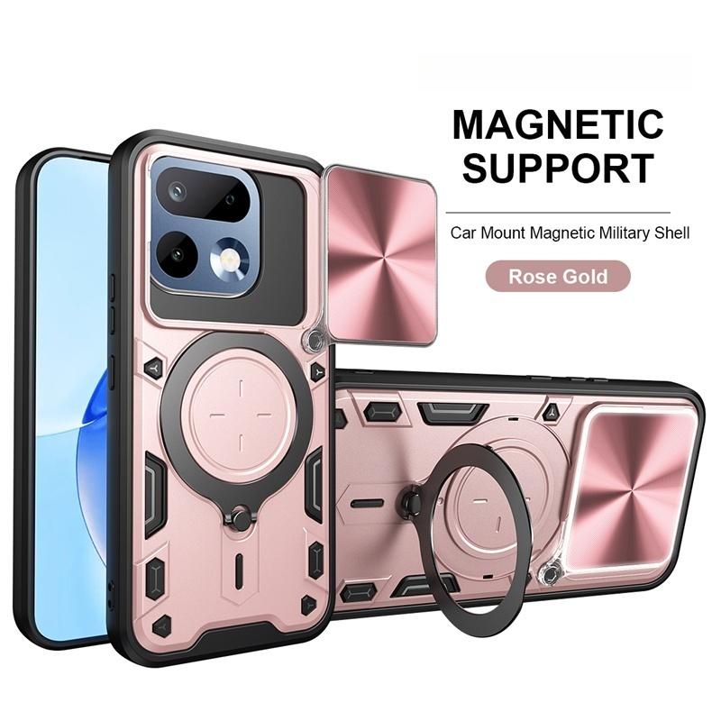 Slide Camera Protection Armor Phone Cases For Realme 16 Pro Plus Realme16Pro+ 5G Case Car Magnetic Holder Metal Ring Cover Coque