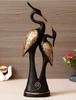 Kissing Swan Duck Couple Statue, Handmade Resin Showpieces - Golden & Black