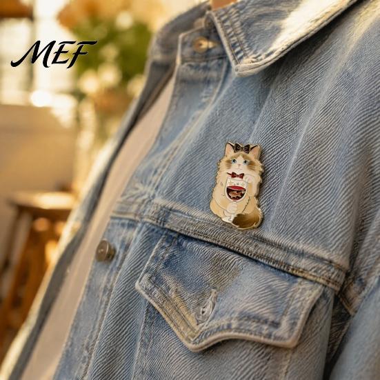 Alloy Jackets Badge Cartoon Red Wine Cat Brooch, Enamel Kitten Lapel Lightweight Pin, Backpacks Clothes Decorative Accessory for Women Men Pin