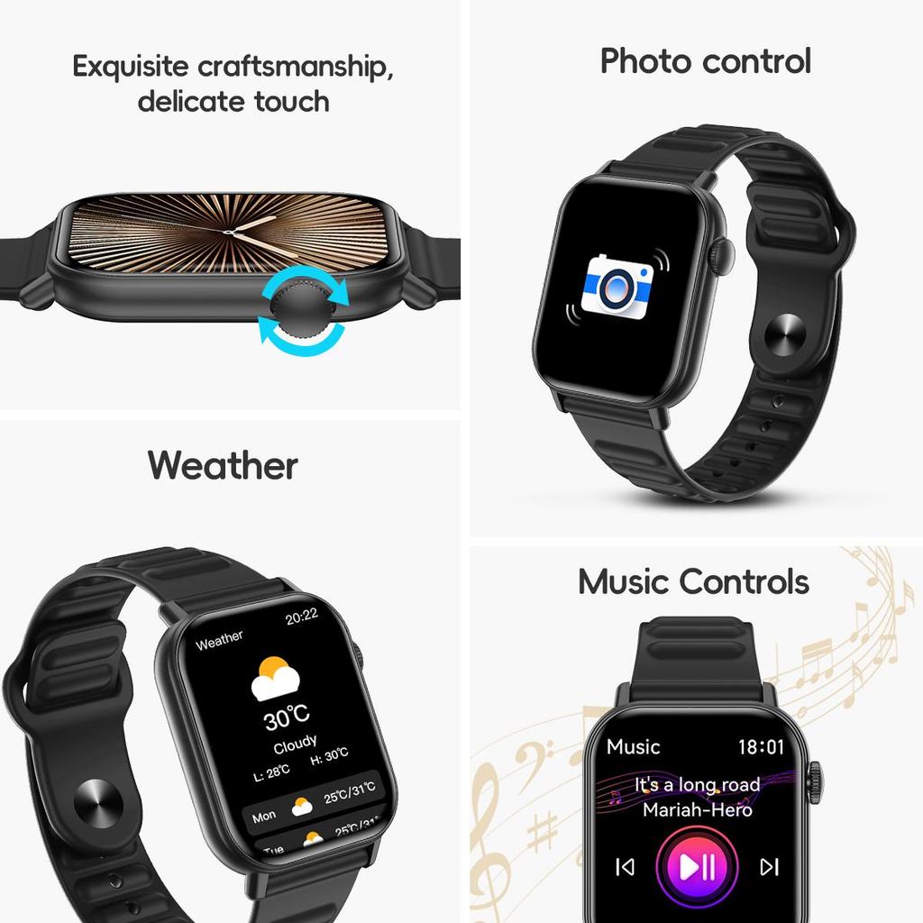 Smart Watche for Women Bluetooth Call IP68 Waterproof, 120+ Sport Modes, 24/7 Heart Rate & Sleep Monitor for iPhone Android iOS