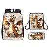 Dinosaur Print Animal Children School Backpack With Durable Material Oxford