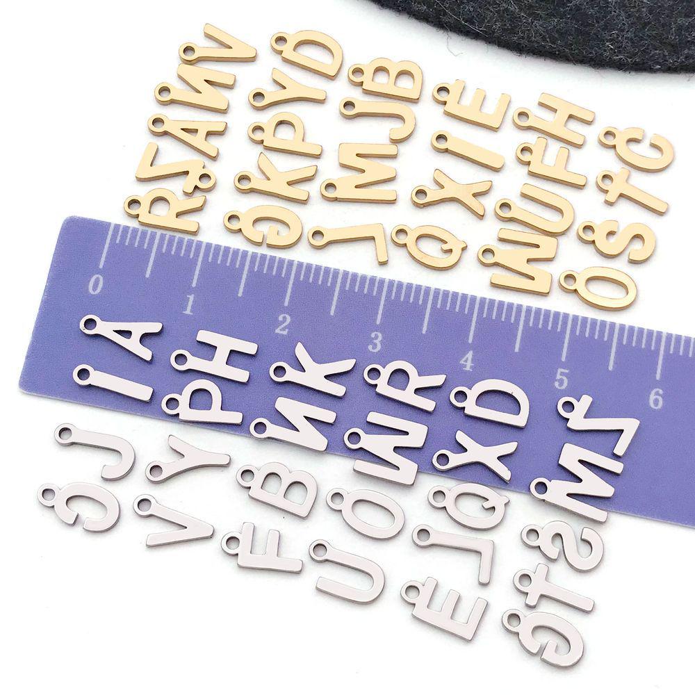 Stainless Steel 26 English Letter Pendant Charm for DIY Bracelets and Necklaces