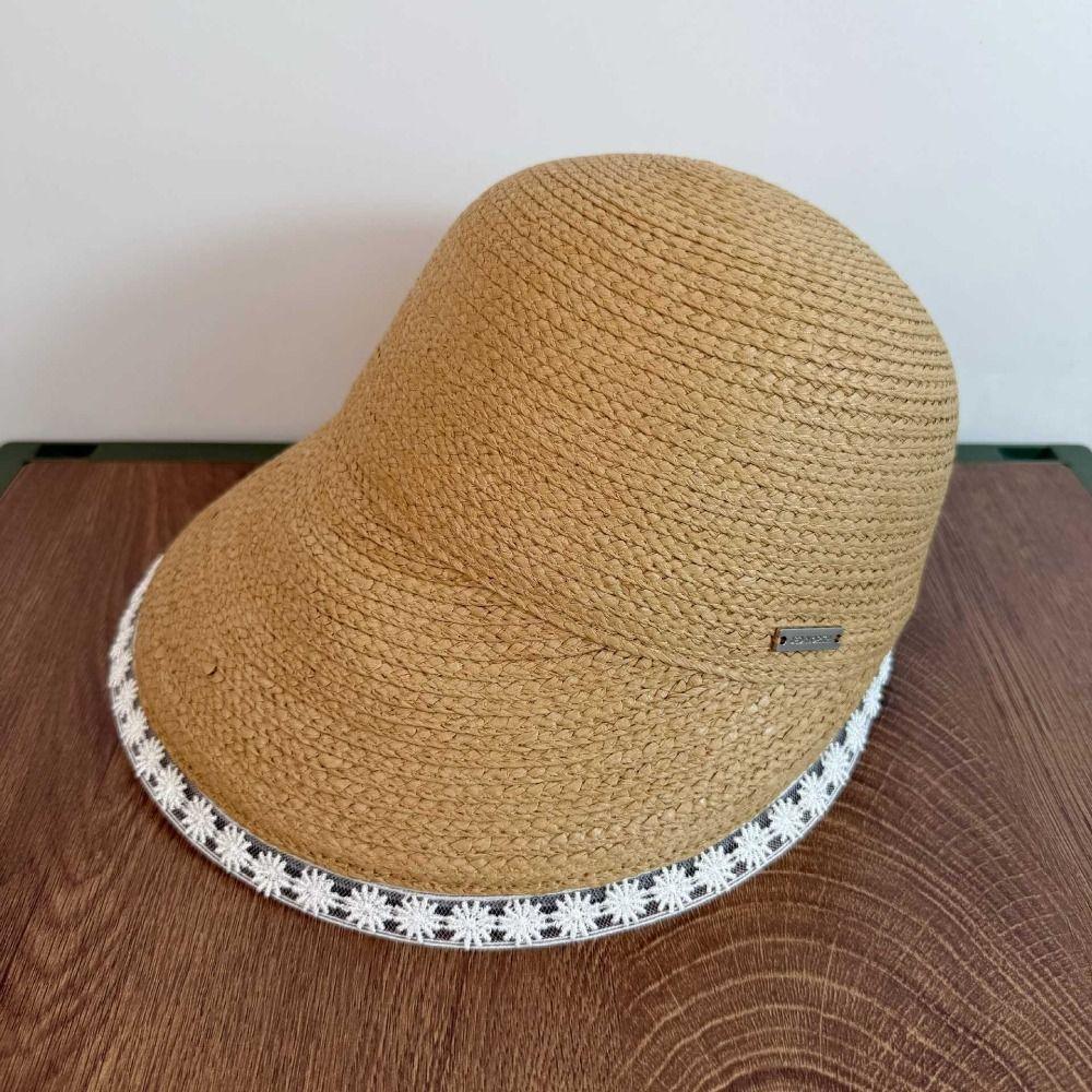 Weave Lace Straw Hat UV Protection Sunscreen Hat Elegant Outdoor Visor Cap  Travel