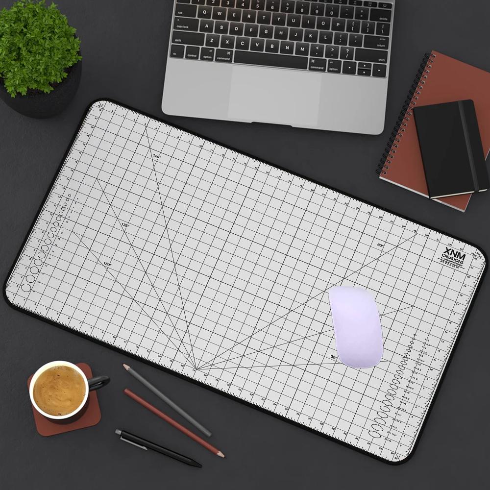 Cutting-Mat-white-on-black Mouse Pad Office Laptop Deskmat Anime Mousepad Gamer Keyboard Mouse Mat Computer Accessories