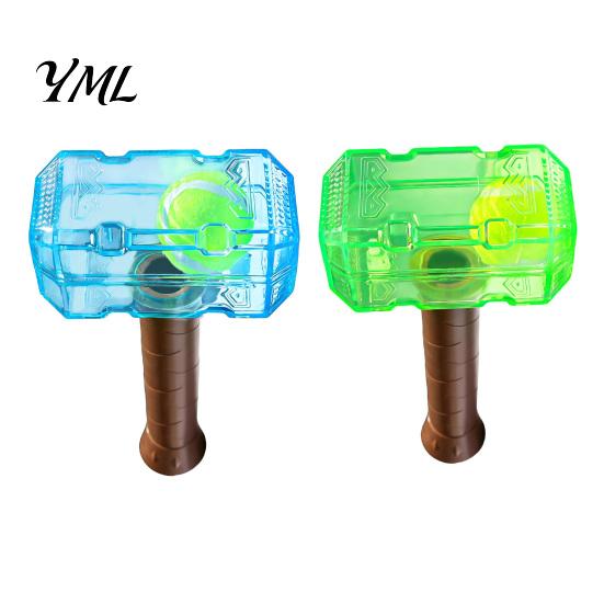 Dog Chew Toys for Medium Large Dogs 2Pcs Squeaky Hammer with Tennis Ball Inside, Interactive Fetch Toys, Unique Shaped Toy Rubber Indoor Outdoor Play