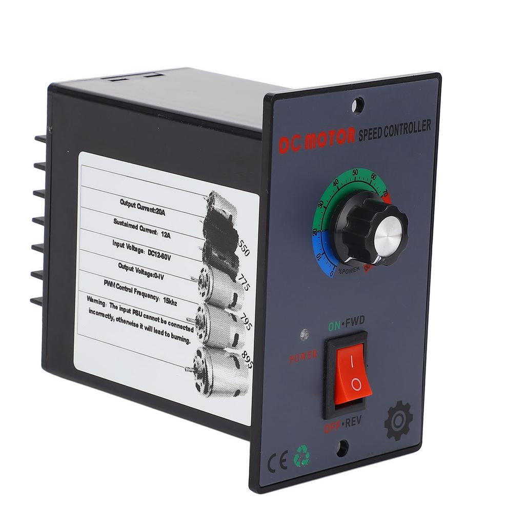 Direct Current Motor Speed Controller 12‑60V 20A Variable Output Control Switch for 550 775 795 895