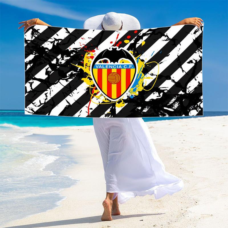 Valencia CF Logo Print Beach Towel, Large Soft Quick Dry Towel for Beach Camping Swimming