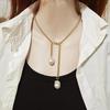 Women Fashion Simple Personalized Necklace Baroque Pearl Pendent Necklace New Design Jewelry Gift