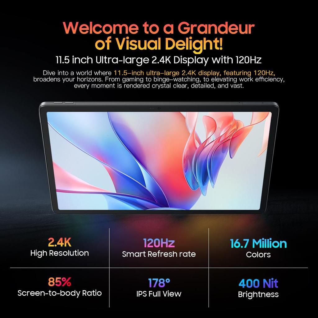 Repasovaný tablet Blackview MEGA 1 11,5 palce 8800 mAh Android 13 8 GB/12 GB RAM 256 GB ROM úložiště