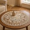 Lace Doilies for Table Decor Round Floral Doily, Embroidered Coaster Place Mat, Heat Insulating Decorative Mats Tea Cups Retro Teapot Vase Dining