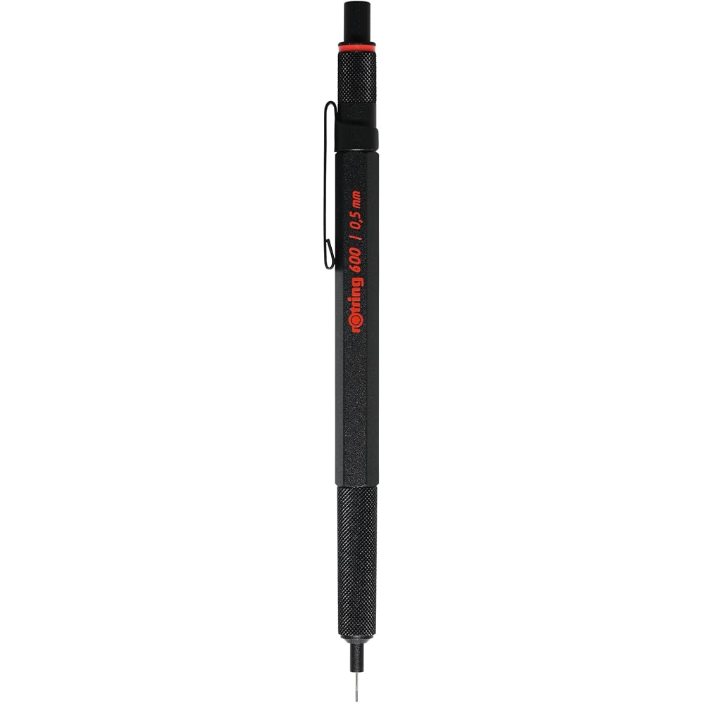 RotRing Rotling Mechanical Pencil 0.5mm 600 Black Pen with Pouch & Notebook Gift Box with Shopper...