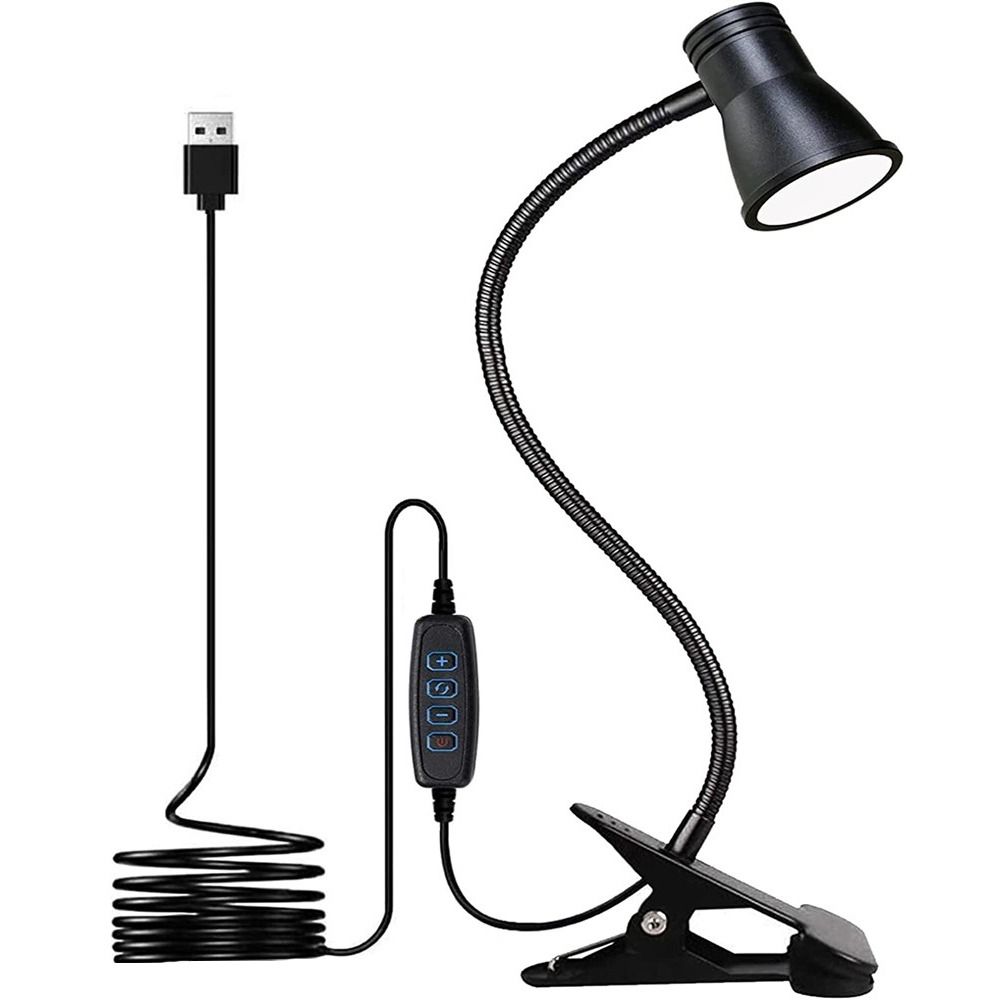 

Black LED Desk Lamp USB Charging Table Lamp Morden Lamp LED Clamp Book Light Bedside чёрный