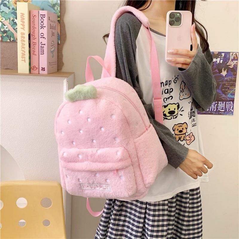 Erdbeer-Rucksack Süß Süß Große Kapazität Schüler Schultasche Vielseitig Mädchenrucksack Mode Lässig Reisetasche
