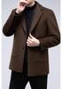Men's Mid-Length Wool Blend Coat with Suit Collar and Down Liner for Autumn/Winter Business Fashion