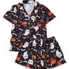 Milk Silk Short Sleeve Shorts Pajama Set With Cardigan For Relaxed Home Wear