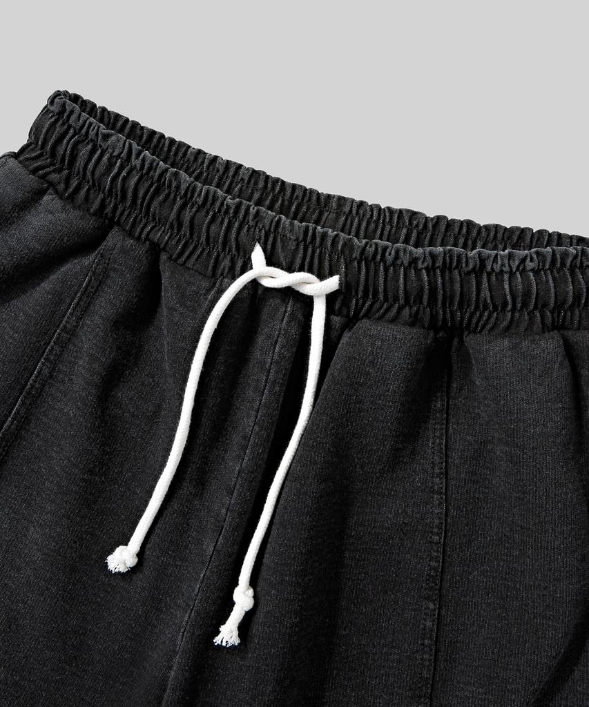 Beodeonteu Front Line Washed Wide Sweatpants [Black]
