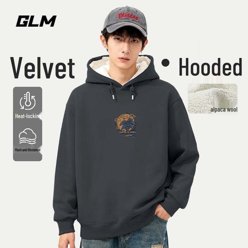 

GLM Men s Heavyweight Sherpa Fleece Hooded Sweatshirt L