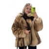 Womens Faux Fur Coat 2026 Winter Warm Loose Street Style Jacket With Pockets Mid-Length