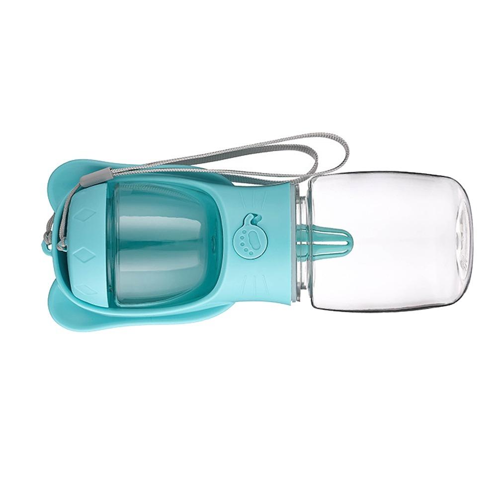 Transparent Dog Travel Water Bottle Dual Storage Cat Outdoor Feeder Small Medium Pets