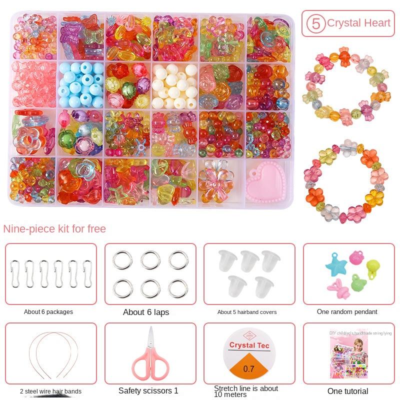 

Children s Handmade Beaded Girls Wear Beads Educational Toys Diy Jewelry Bracelet Necklace Jewelry Around Beads Beads Set коричневий