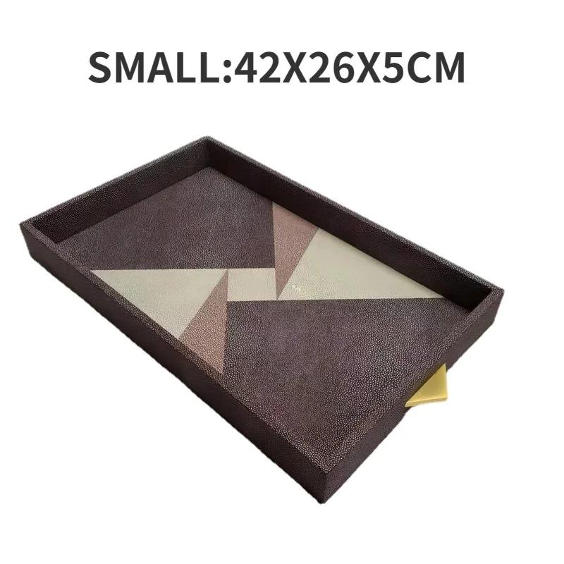 

Leather Storage Tray Metal Bedroom Decorative Cosmetics Desktop Makeup Organizer Organize Perfume Lipstick Dressing Table Rack