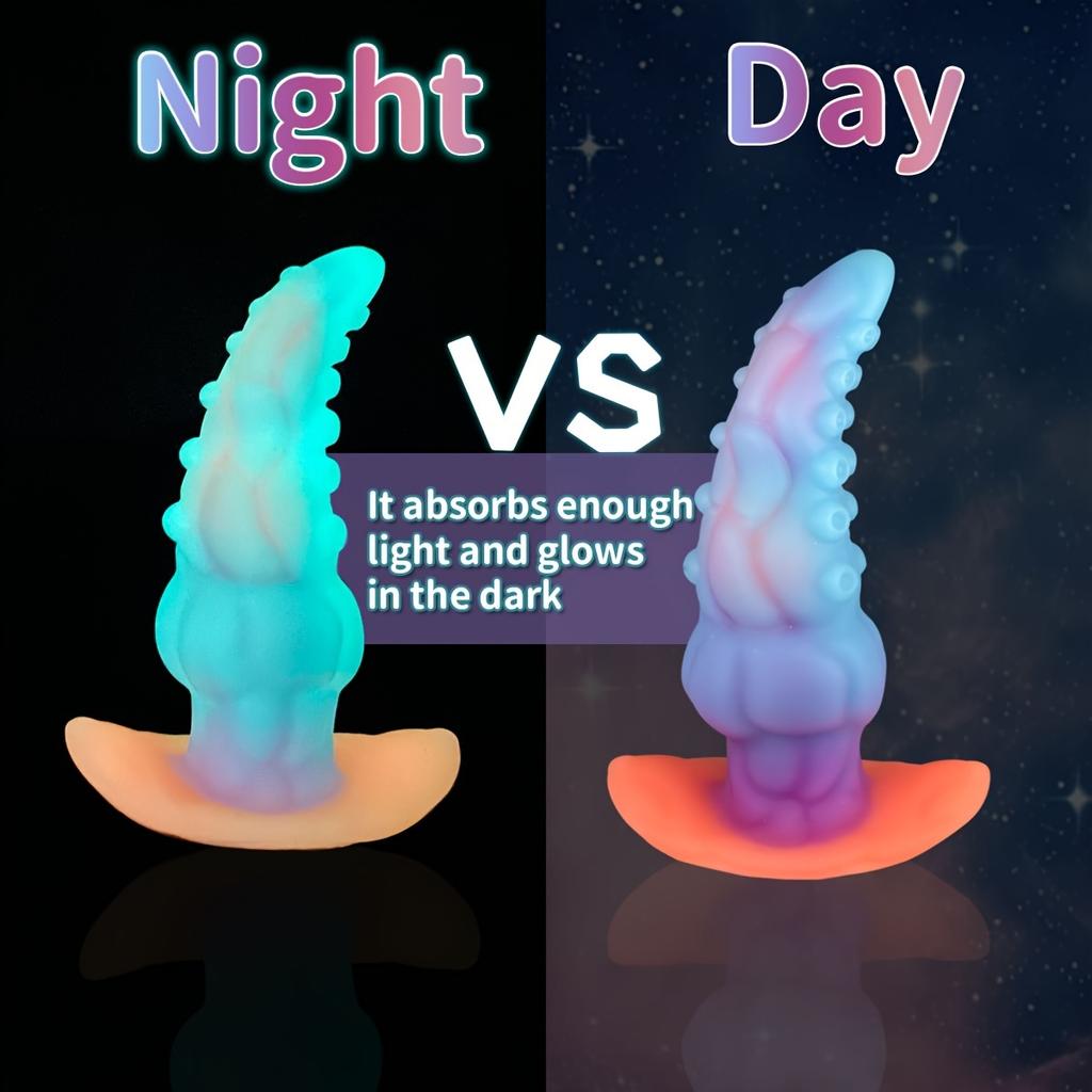 Glow in The Dark Tentacle Silicone Toy,Wearable Liquid Silicone Design,Granular Texture,Strong Suction Cup,Fantasy Collection,Soft Premium Material