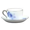 Okura Art Pottery Blue Rose Style Cup & Saucer, Coffee/Tea, Approx. 165cc, Made in Japan, 54C/8011-S