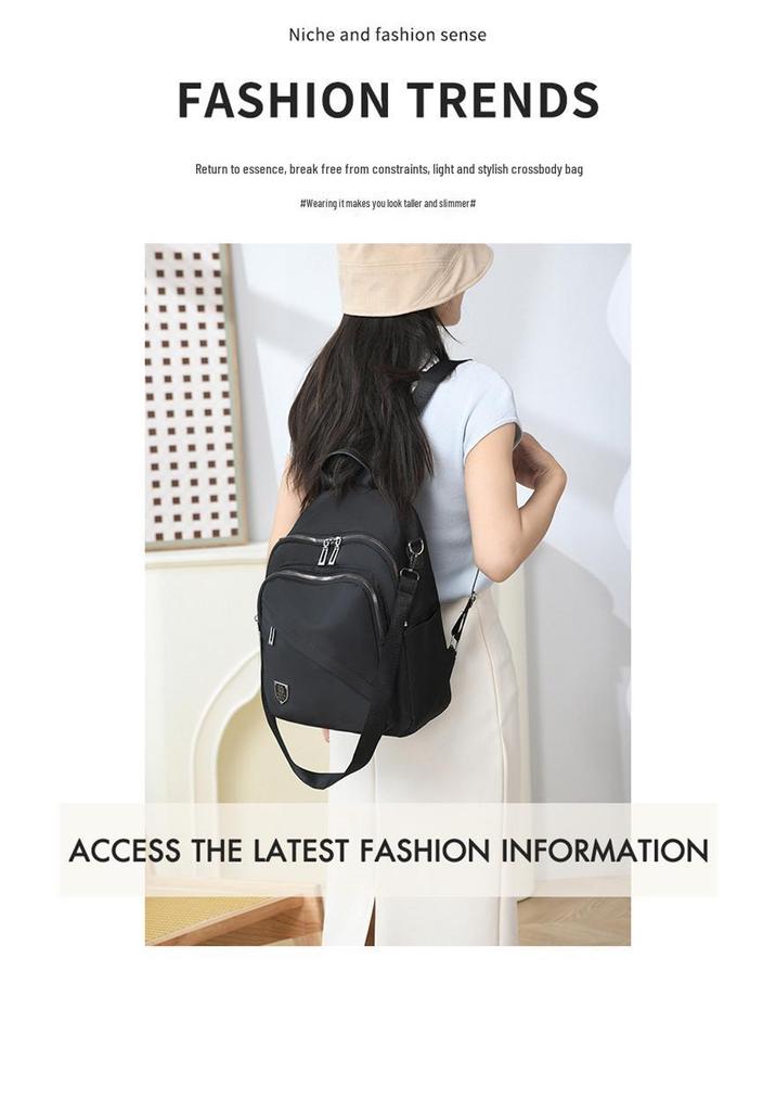 Women's Casual Black Backpack - New Style, Large Capacity, Double Shoulder School Bag