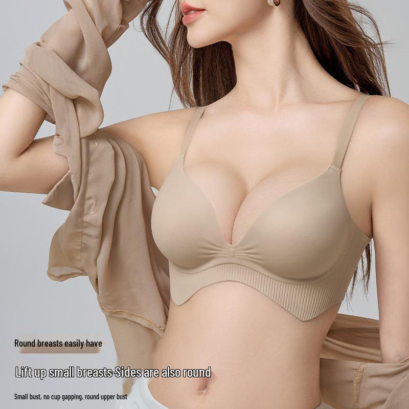 Southeast Asia Seamless Push-up Bra for Women: Boosts Small Bust with Fixed Cup & Cartoon Design for a Beautiful Back