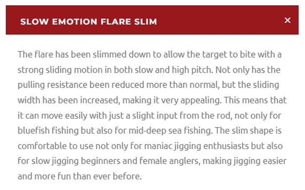 Xesta Metal Jig Slow Emotion Flare Slim 210 grams PLINE (0311)