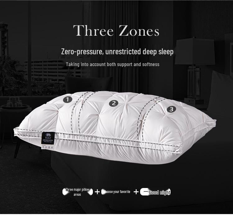 All-Cotton Neck Support Pillow for Home, Dorm, or Hotel - Sleep Aid Pillow Pair